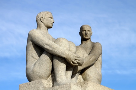 Oslo, Norway, February, 21, 2011 - Statue in Vigeland park in Oslo, Norway. The park covers 80 acres and features 212 bronze and granite sculptures created by Gustav Vigelandのeditorial素材
