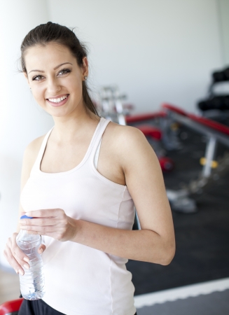 Young woman in the gymの写真素材
