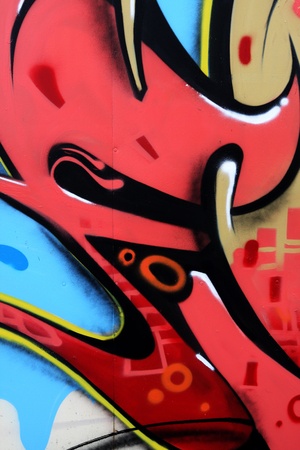Belgrade, Serbia - July 26, 2008 - Detail of the graffiti on the wallのeditorial素材