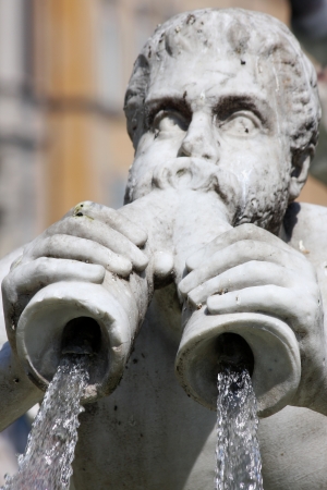 Fontana del Moro at Piazza Navona, Romeの写真素材
