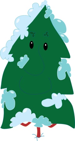 Pine tree at winterのイラスト素材