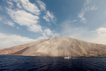 Stromboli volcano in Italyの写真素材