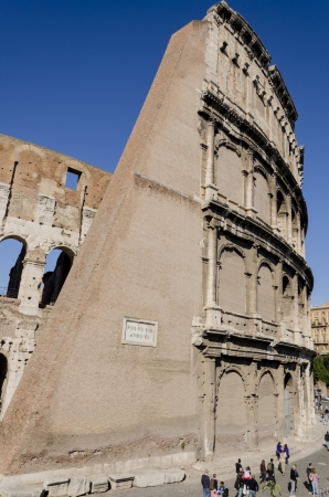 Rome, Italy, October 15, 2011 -  Colosseum in Rome, Italy. its construction started in 72 AD under the emperor Vespasian and was completed in 80 AD under Titus.のeditorial素材