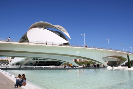 The City of Arts and Sciences in Valencia,Spain atSeptemer 30, 2012. It i designed by Santiago Calatrava and FÃ©lixCandela and finished at 1998.のeditorial素材