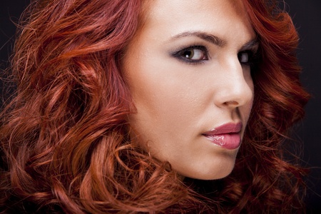 Portrait of the red hair womanの写真素材