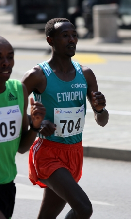 Belgrade, Serbia - April 17, 2011  Runners of the 24  Belgrade Marathon in Belgrade, Serbia at April 17, 2011 のeditorial素材