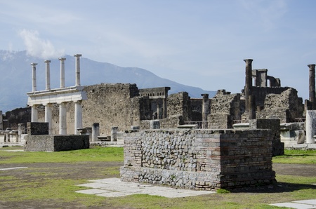 Pompeii ruins in Italyの写真素材