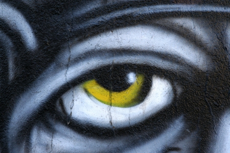 Belgrade, Serbia - February 2, 2008 - Detail of the graffiti on the wallのeditorial素材