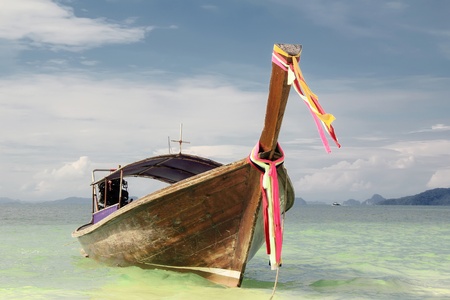 Traditional long tail boat from Thailandの写真素材