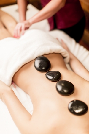 Hot stone massage therapyの写真素材
