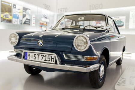 Munich, Germany - June 27, 2013  BMW 700 at BMW Museum in Munich  BMW 700 was a small rear-engined car produced by BMW in various models from August 1959 to November 1965  More than 188,000 were sold before production ended in November 1965  のeditorial素材