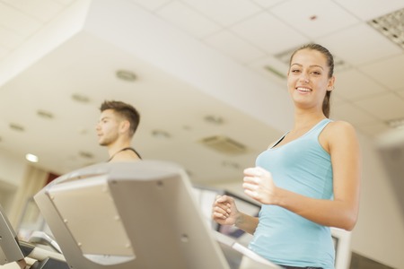 Young woman training in the gym