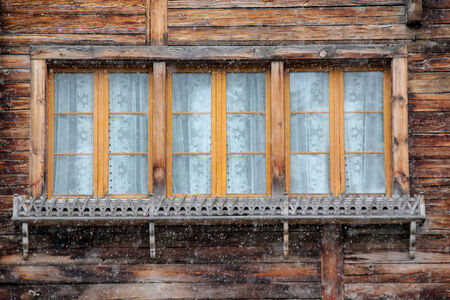 Traditional window from Austria at winter