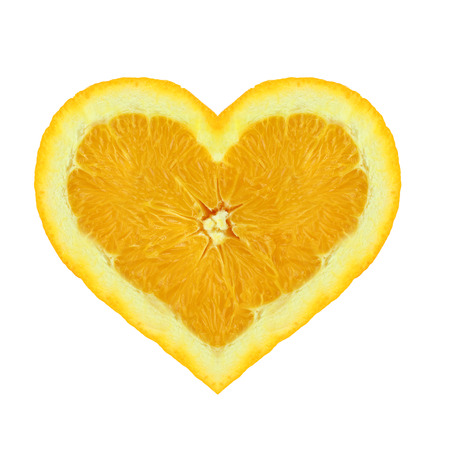 Orange heartの写真素材