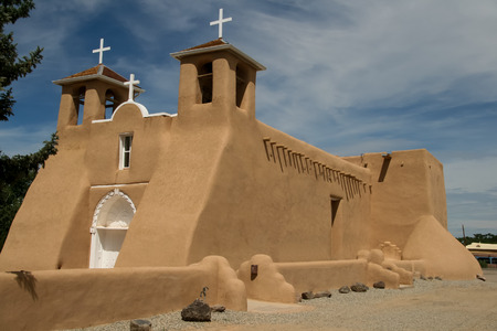 San Francisco de Asis Mission Church in New Mexicoの写真素材