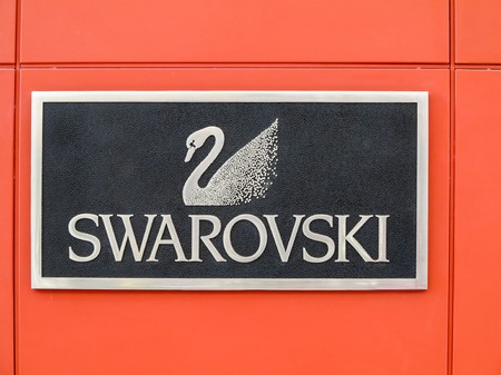 DENVER, USA - JUNE 25, 2014: Swarovski shop in Denver. It is an Austrian producer of luxury cut lead glass ("crystal"), founded at 1895.のeditorial素材