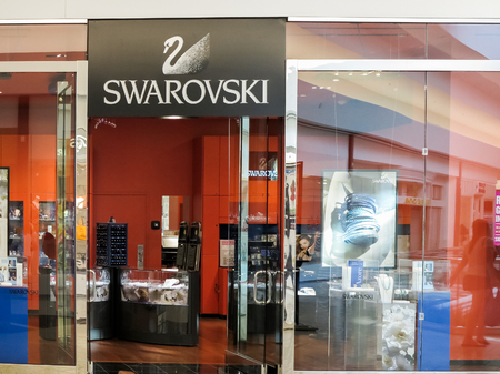 DENVER, USA - JUNE 25, 2014: Swarovski shop in Denver. It is an Austrian producer of luxury cut lead...