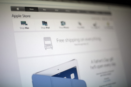 BELGRADE, SERBIA - MAY 27, 2014: Apple Store web site on the computer screen. Apple online store web...
