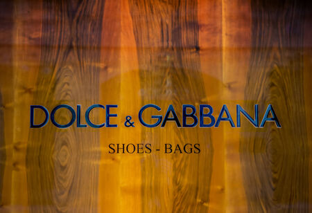 MILAN, ITALY - MARCH 9, 2014: Detail of Dolce & Gabbana shop in Milan.  It is an Italian luxury...
