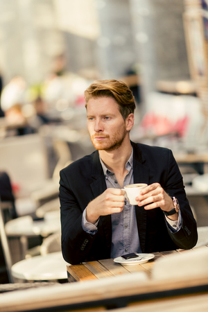 Young businessman in the cafeの写真素材
