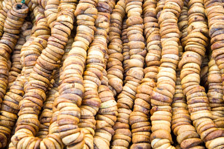 Dried figs from the market in Rabat, Moroccoの写真素材