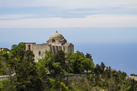 St. Giovanni church in Erice, Italyの写真素材