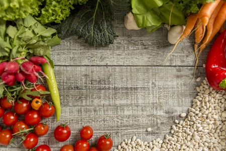 Fresh food on the tableの写真素材