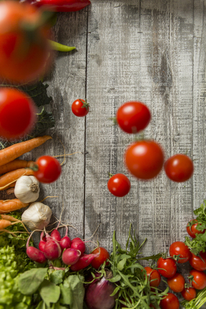 Fresh food on the tableの写真素材