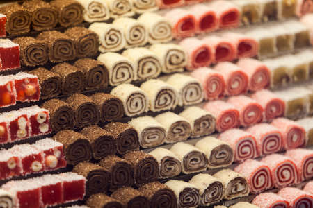 Close up view at the Turkish sweets