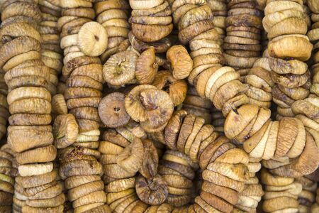 Dried figs from the market in Rabat, Moroccoの写真素材