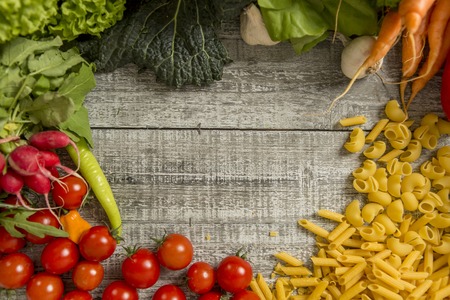 Fresh food on the tableの写真素材