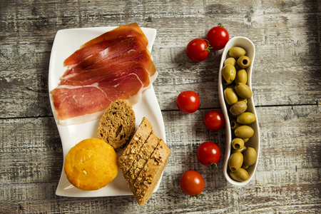 Fresh food on the tableの写真素材