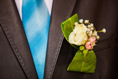 Detail of the groom suiteの写真素材