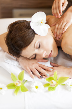 Pretty young women having a massageの写真素材