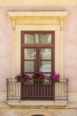 Old window from Sicilyの写真素材