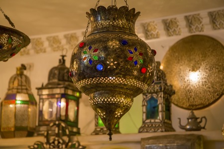 Oriental lamps on the Marrakech marketの写真素材