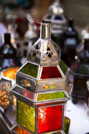 Oriental lamps on the Marrakech marketの写真素材