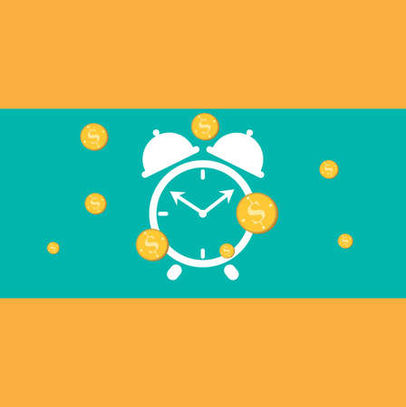 Vector illustration of the time is money conceptのイラスト素材