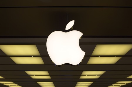 SYDNEY, AUSTRALIA - FEBRUARY 2, 2015: Detail from Apple shop in Sidney, Australia. Apple is American multinational corporation founded at 1976 at Cupertino, California.のeditorial素材