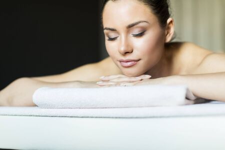 Young woman having a massageの写真素材
