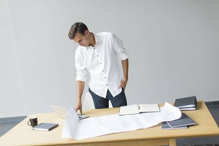 Young man in the officeの写真素材