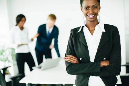 Young woman in the officeの写真素材
