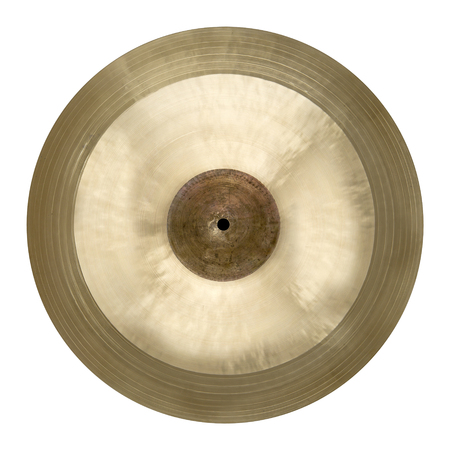 Isolated single cymbal on whiteの写真素材