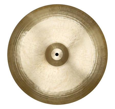 Isolated single cymbal on whiteの写真素材