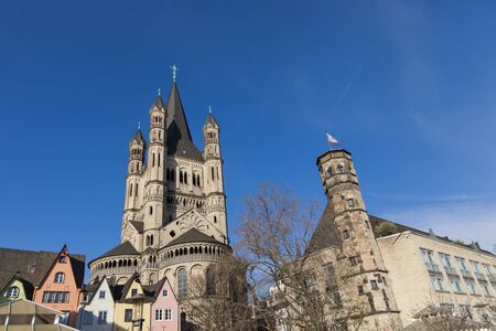 Great St. Martin Church in Cologne, Germanyの写真素材