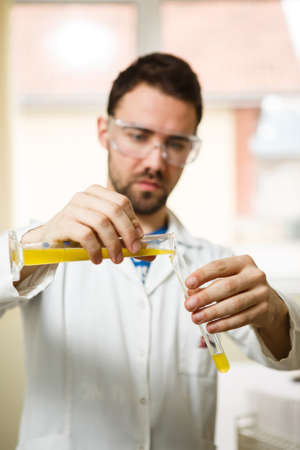 Young man in the lab