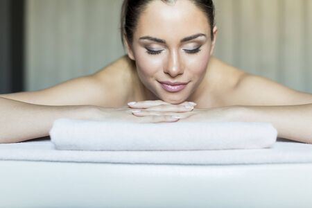 Young woman having a massageの写真素材