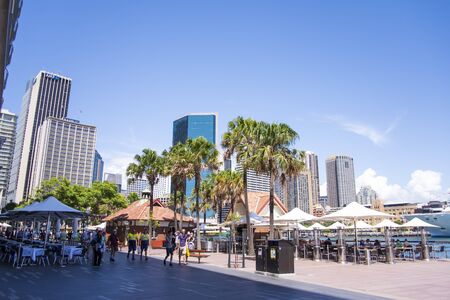 SYDNEY, AUSTRALIA - FEBRUARY 12, 2015: Modern skyscrapers in Sydney, Australia. Sydney is the state capital of New South Wales and the most populous city in Australia.のeditorial素材