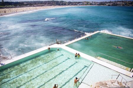 SYDNEY, AUSTRALIA - MARCH 11, 2015: Unidentified people at Bondi Beach, Australia. Bondi Beach is...