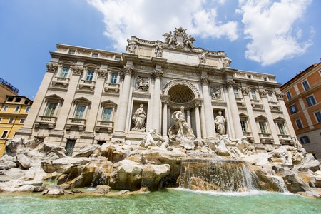 Trevi Fountain in Rome, Italy. Trevi Fountain is a fountain in the Trevi district in Rome, Italy, designed by Italian architect Nicola Salvi and completed by Pietro Bracci at 1762.のeditorial素材